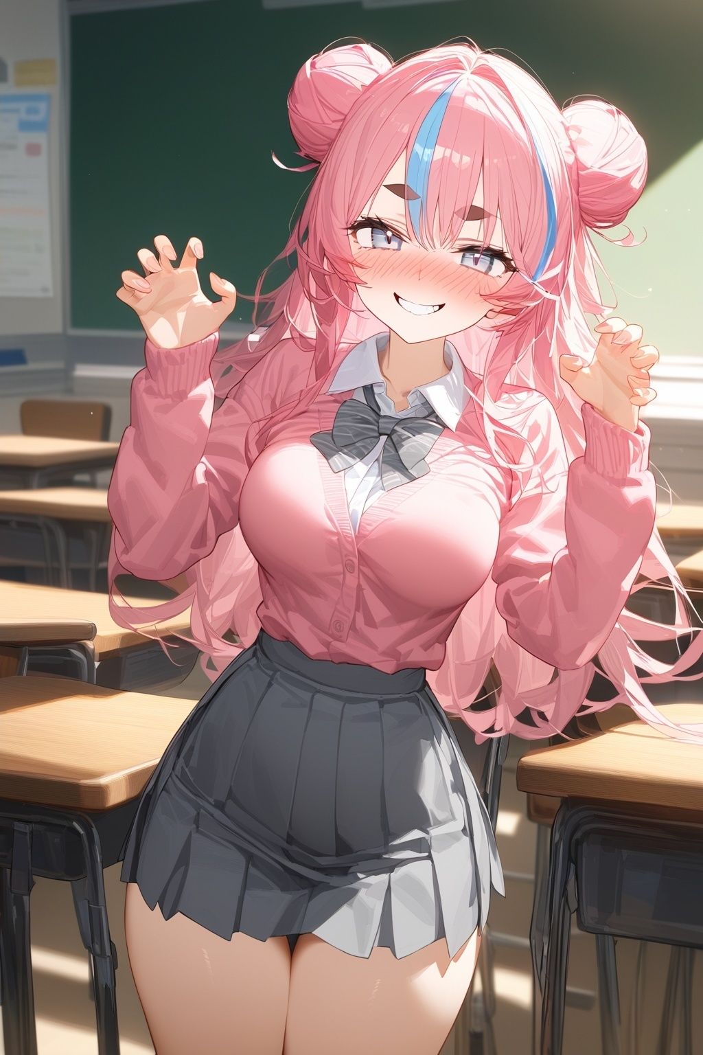 サンプル画像6:60キャラ 制服→メイド服コス 即オチ2コマ(事務びーむ) [d_427530]