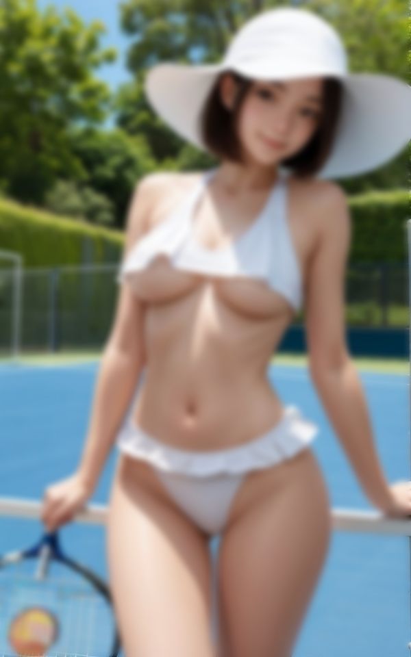 サンプル画像6:テニサーの集まりに淫らな衣装で参加したドスケベ新人部員画像集(AIレボリューション) [d_427873]