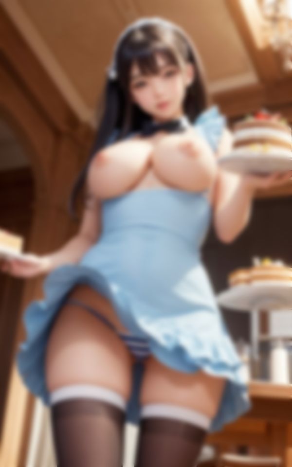 サンプル画像3:エッチな接客で人気No.1になったカリスマ巨乳メイド店員の誘惑(AIジェネレーション) [d_427878]