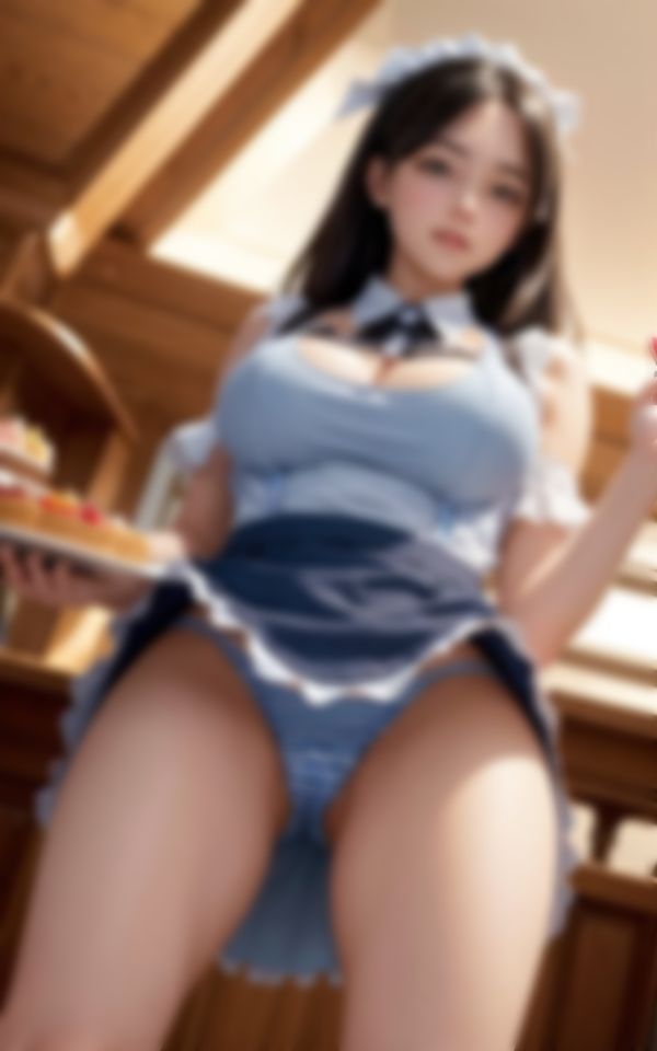 サンプル画像4:エッチな接客で人気No.1になったカリスマ巨乳メイド店員の誘惑(AIジェネレーション) [d_427878]