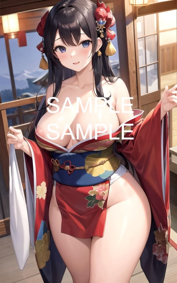 サンプル画像1:和服を着た美女イラスト集(ラテ) [d_427962]