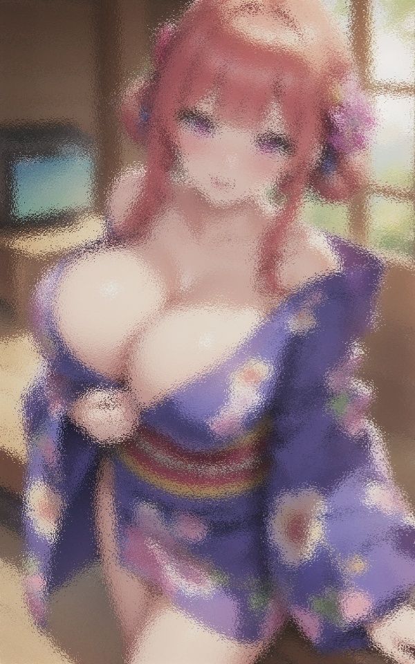 サンプル画像1:外で露出！？かわいい和服女子(Strawberry-PINK) [d_427983]