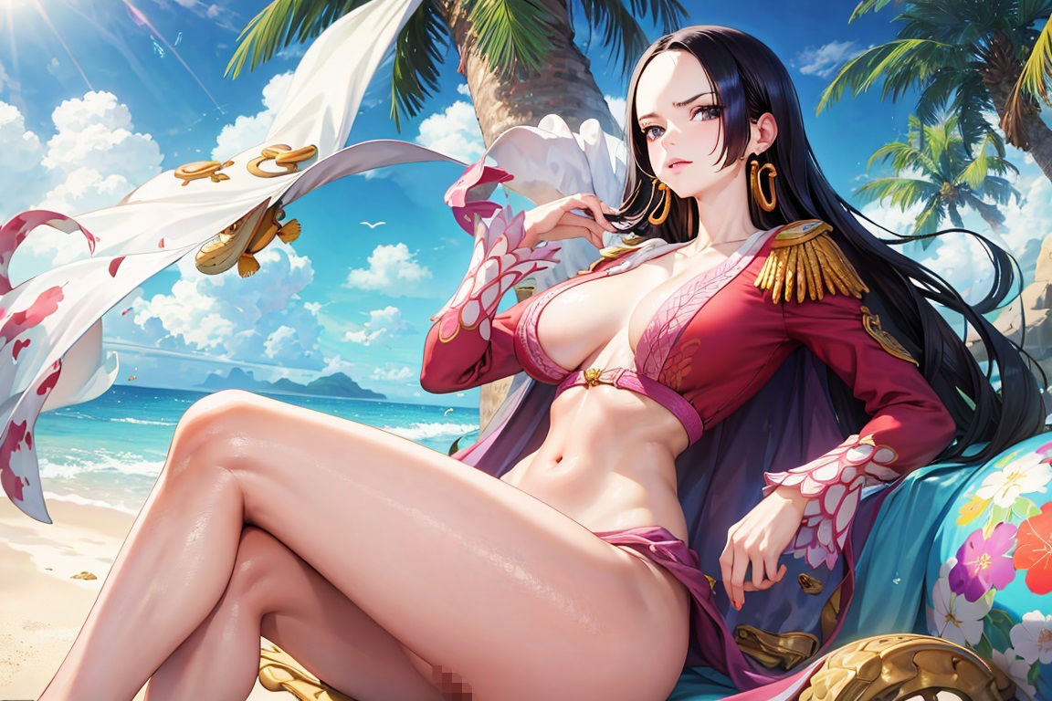 サンプル画像2:ビーチでヤられたハンコック デカマラ突き刺し連続アクメ！(ライトフィニッシュ) [d_428035]