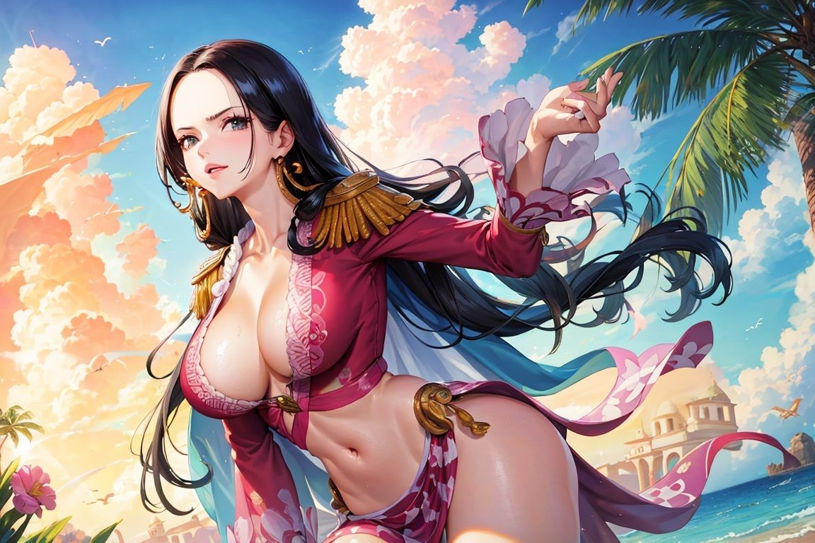 サンプル画像3:ビーチでヤられたハンコック デカマラ突き刺し連続アクメ！(ライトフィニッシュ) [d_428035]