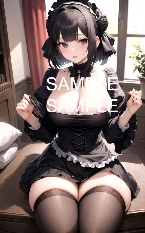 サンプル画像1:ゴスロリ着用の美女イラスト集(ラテ) [d_428076]