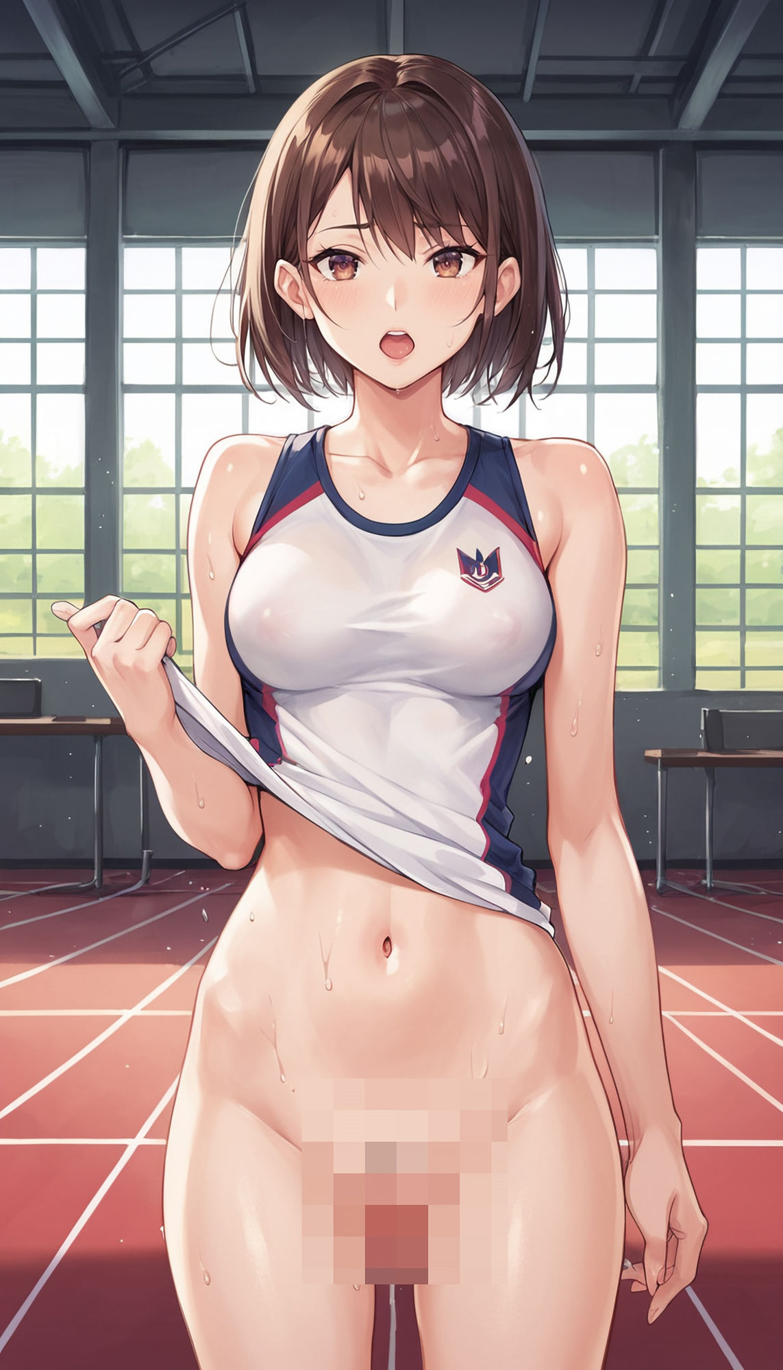 サンプル画像5:なまいき陸上部員にお仕置き大量ナマ◯出し(マングリ返し) [d_428232]