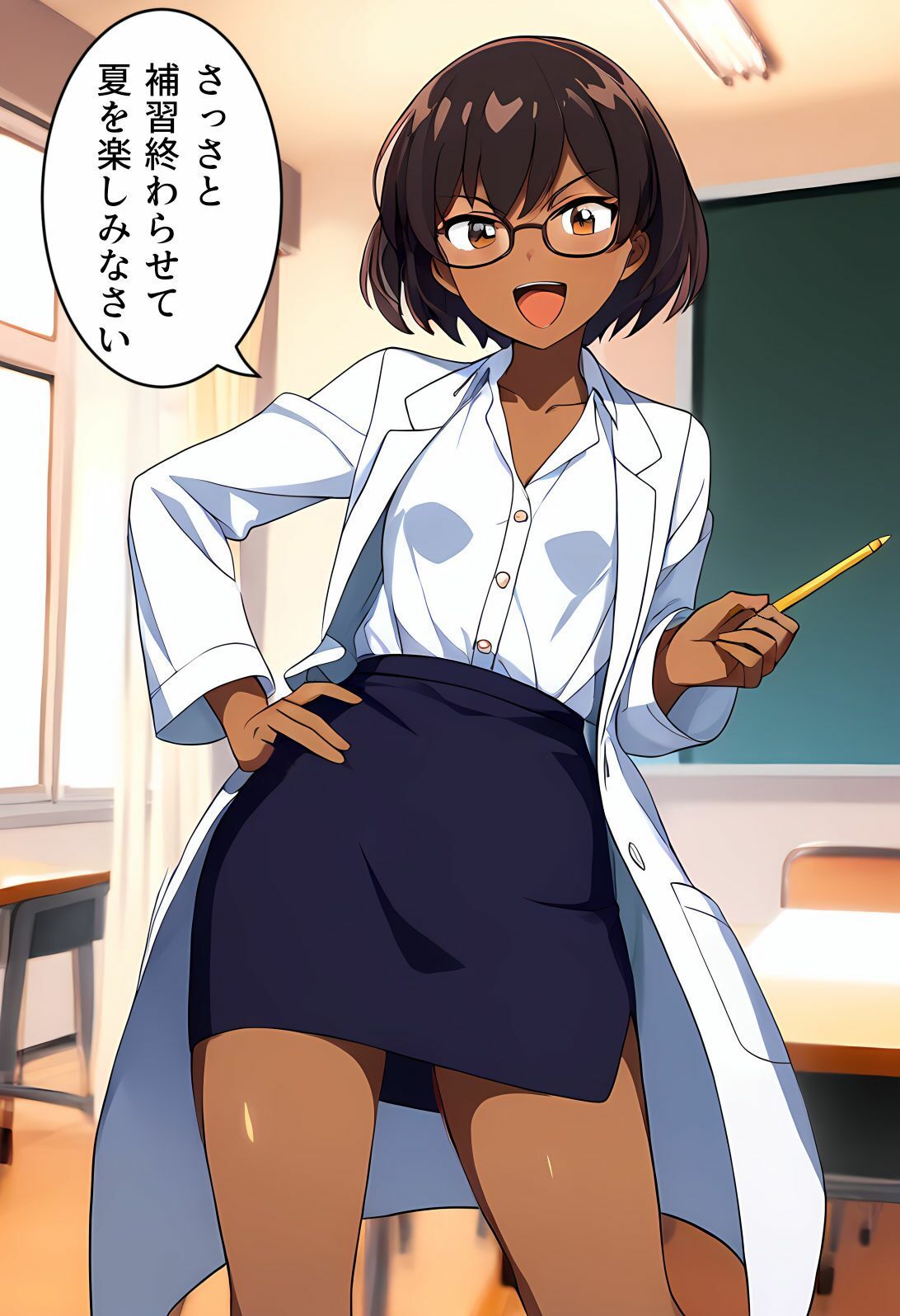 サンプル画像3:居残り補習で居残りエッチ(褐色眼鏡工房) [d_428296]