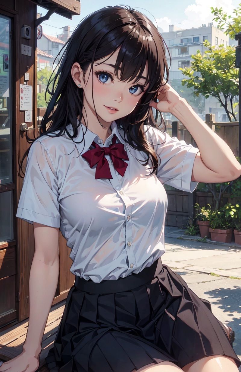 サンプル画像1:AI×美女×アニメ×制服(さいれんとはうんど) [d_428353]