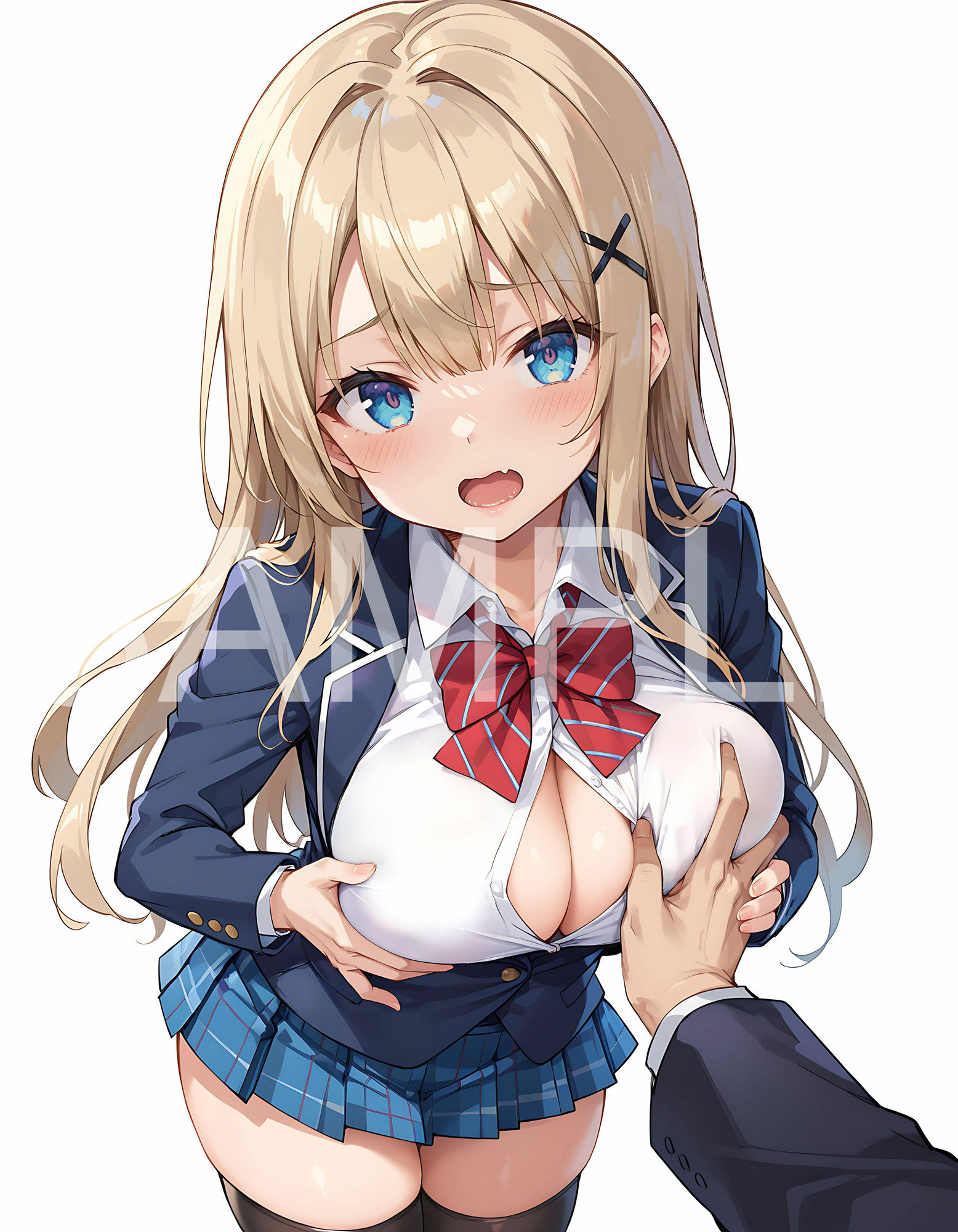 サンプル画像2:えちえち 美少女×ポーズ集 – 金髪JK編 -(aiもちち) [d_428882]