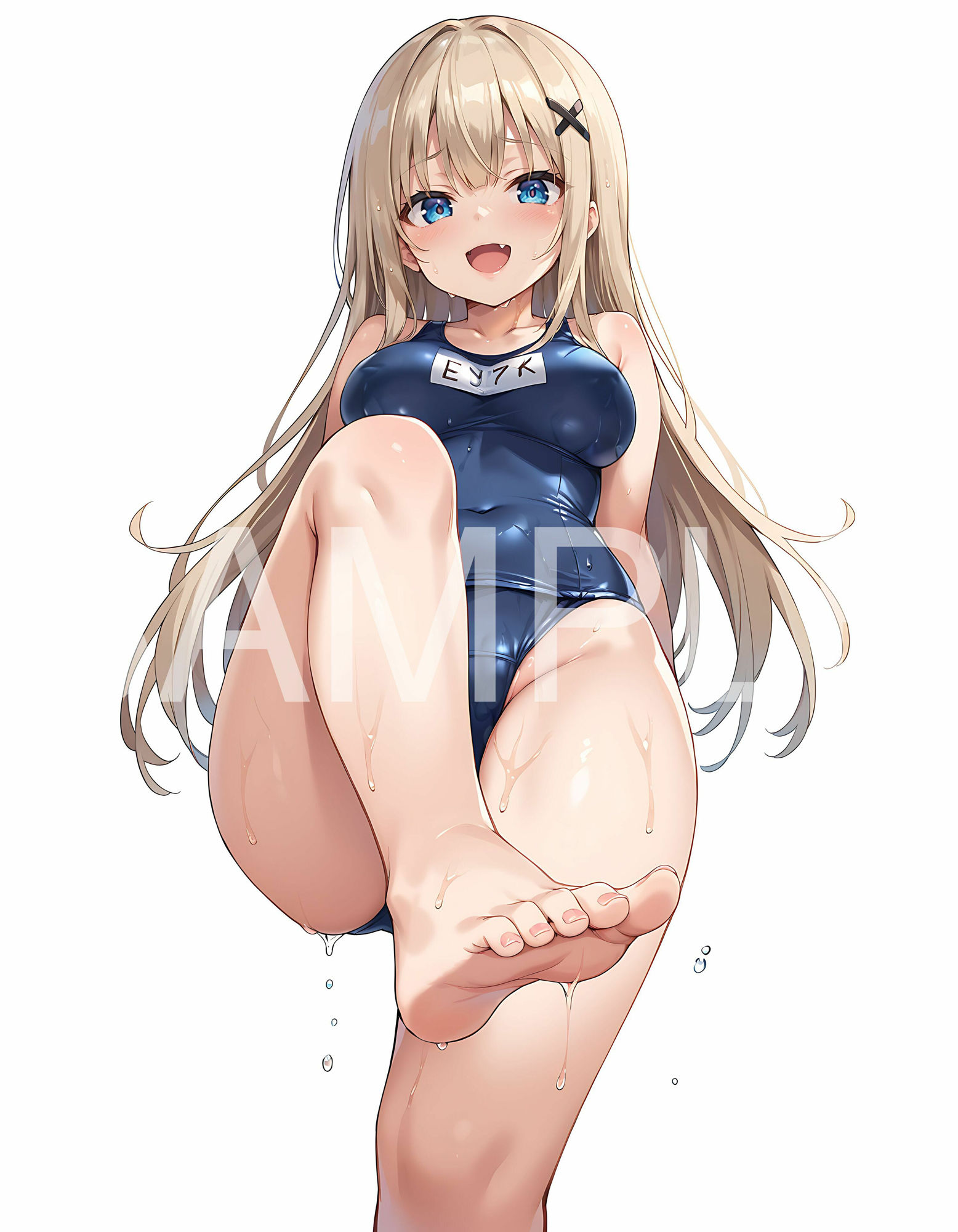 サンプル画像4:えちえち 美少女×ポーズ集 – 金髪JK編 -(aiもちち) [d_428882]