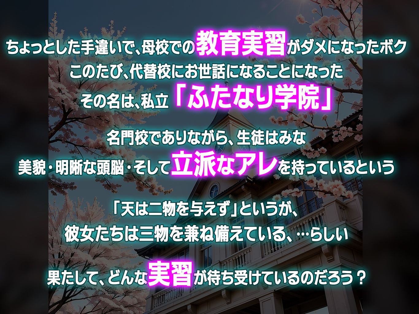 サンプル画像1:ふたなり学院 ―「巨乳と爆根の両立を目指す名門女子校」で教育実習―(オーラム ビジョン) [d_428893]