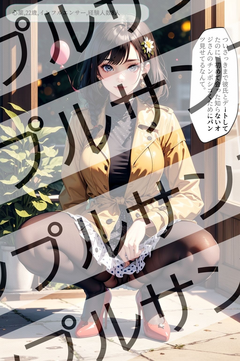 サンプル画像1:黒ストッキングの似合う極上オンナのしゃがみポーズ激写 vol.2(あらぶるま18＋（二次元）) [d_428910]