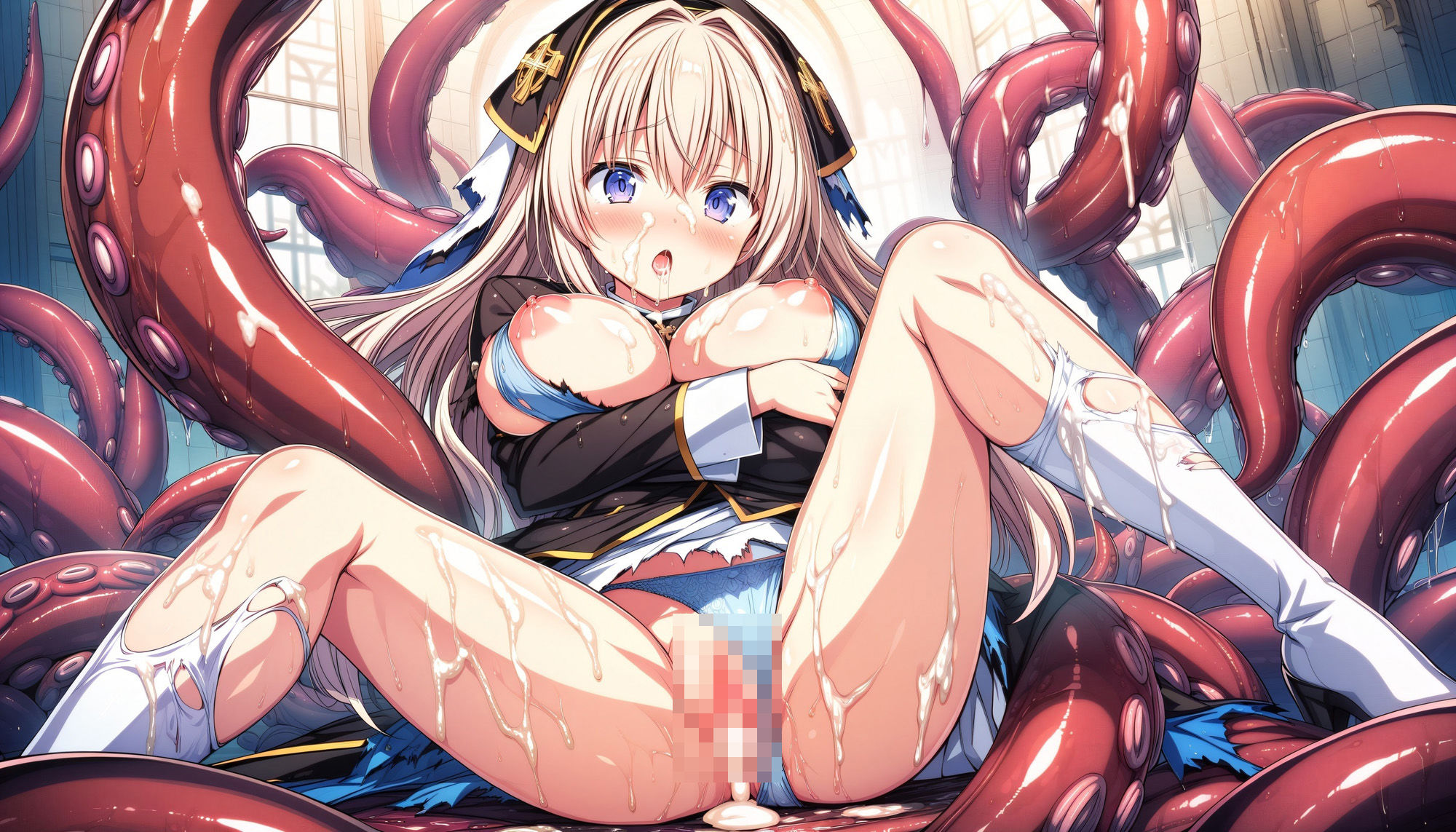 サンプル画像4:触手に囚われた少女達 〜プリースト編〜 Vol.1(星のアトリエ) [d_429222]