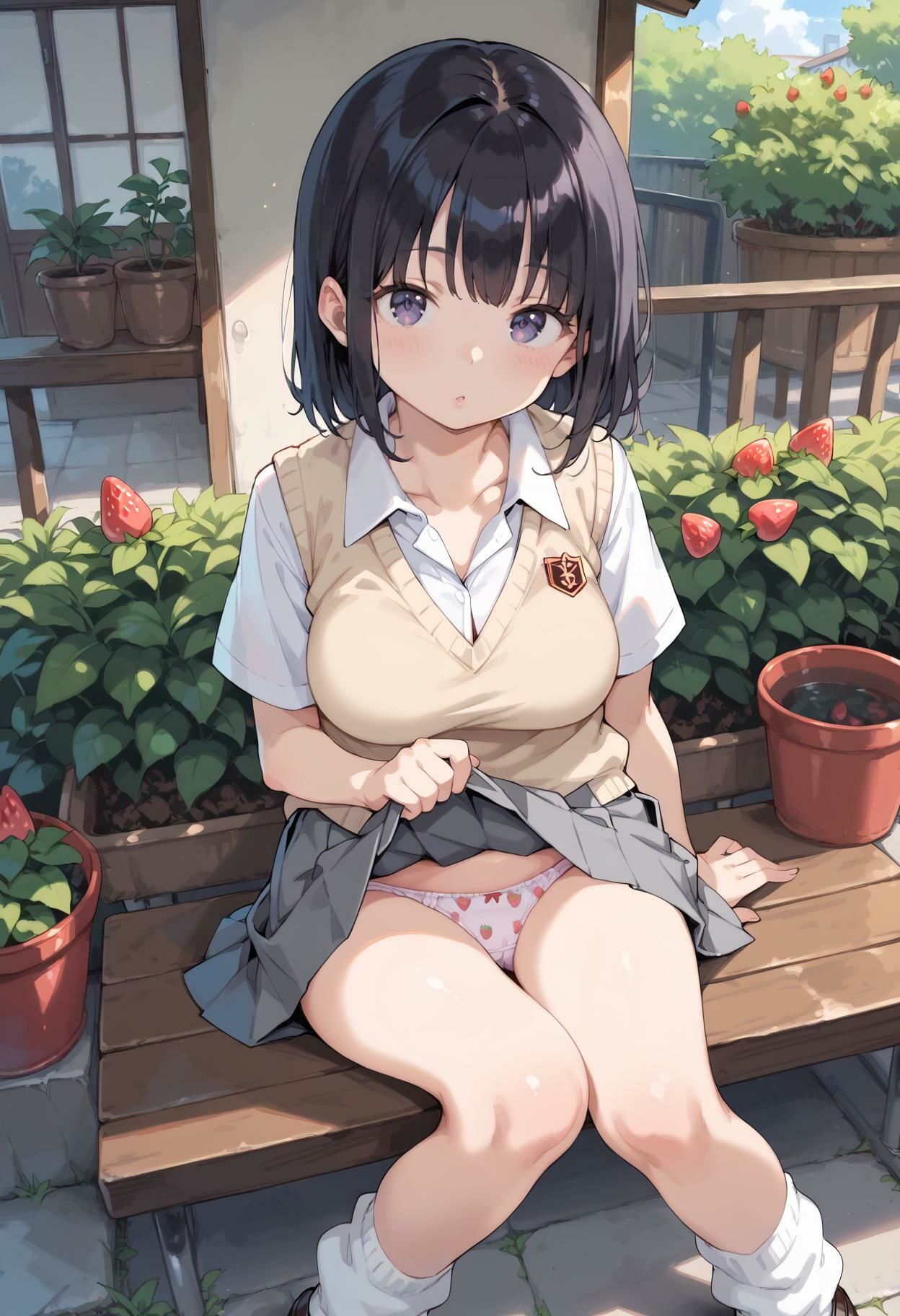 サンプル画像4:【かわいい女子校生のパンティ】すわってパンチラ色いろ(AI_Peeパンティ) [d_429227]