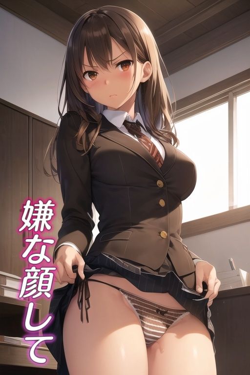 サンプル画像2:嫌な顔してパンツ見せてくる女の子 〜OL編〜(AIパンツ部) [d_429252]