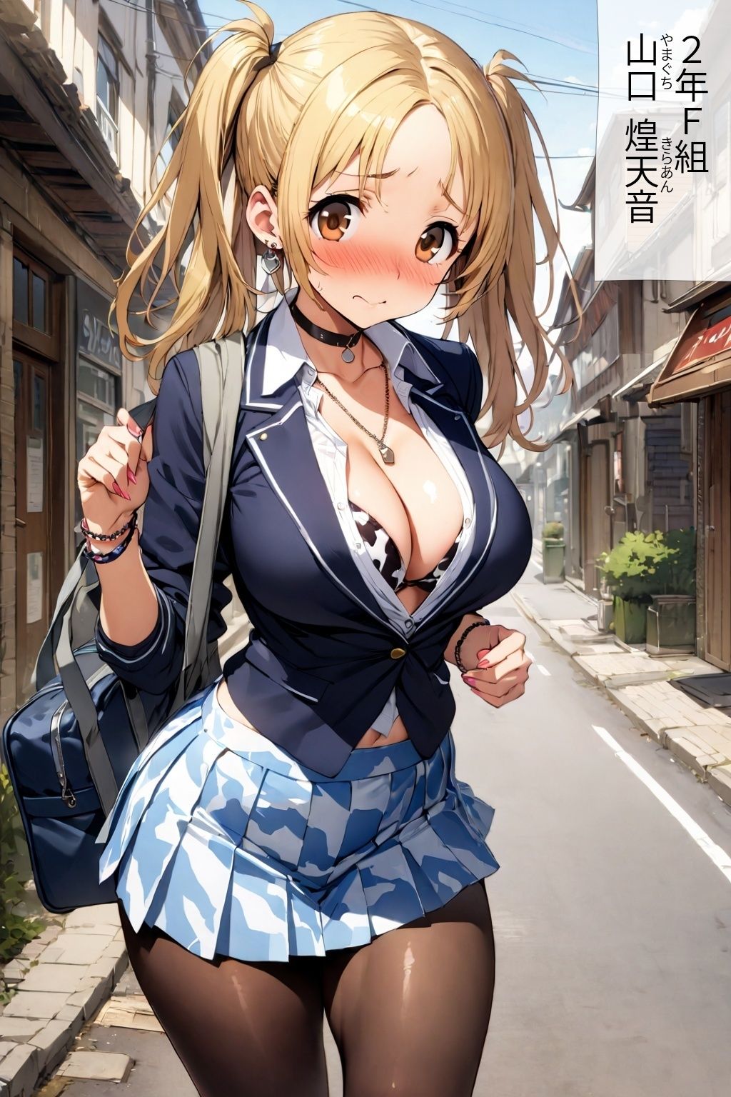 サンプル画像6:60キャラ 制服ブラチラギャル 即オチ2コマ(事務びーむ) [d_429504]