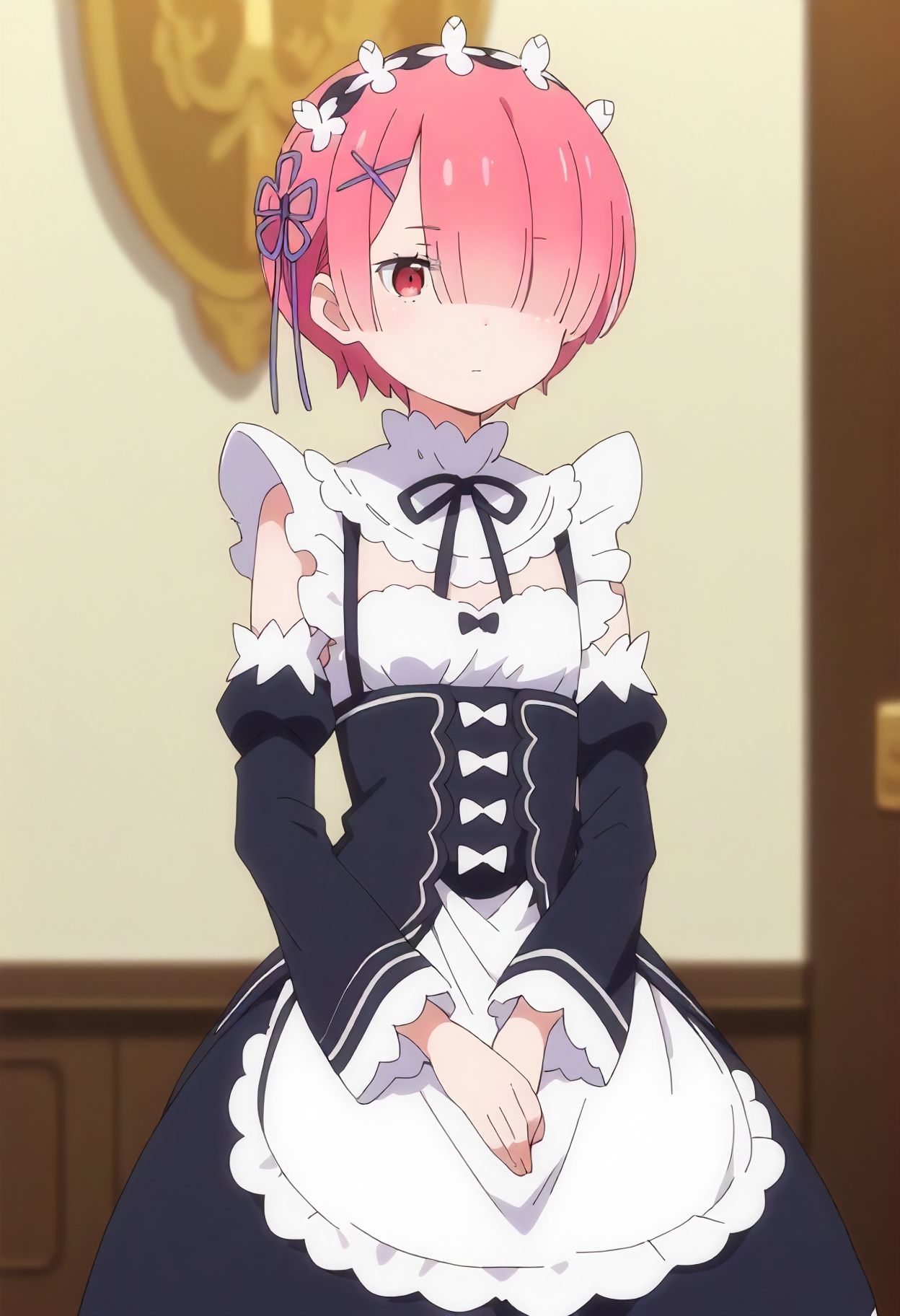 サンプル画像1:無表情なラ〇コスプレの女の子と(赤理アカ) [d_429579]