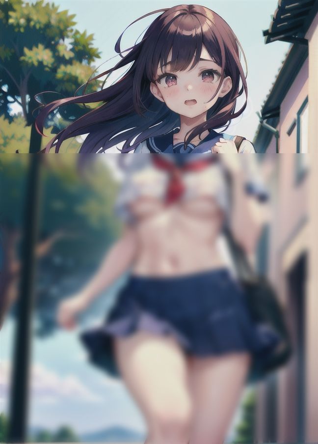 サンプル画像3:露出狂女学生はノーブラ登校(新宿4丁目) [d_429876]