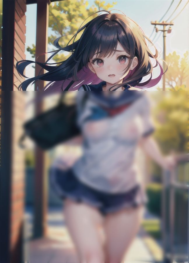 サンプル画像5:露出狂女学生はノーブラ登校(新宿4丁目) [d_429876]