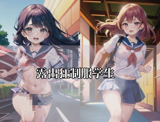 サンプル画像1:露出狂制服学生’ノーブラで制服を着た女の子が走ってます’(123GO) [d_429883]