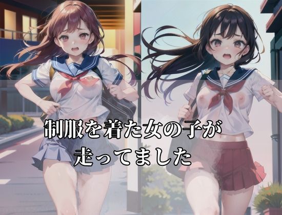 サンプル画像2:露出狂制服学生’ノーブラで制服を着た女の子が走ってます’(123GO) [d_429883]