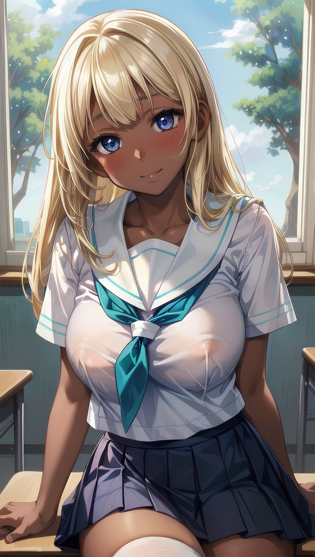 サンプル画像1:真面目な褐色金髪女子(べりーパイ) [d_430013]