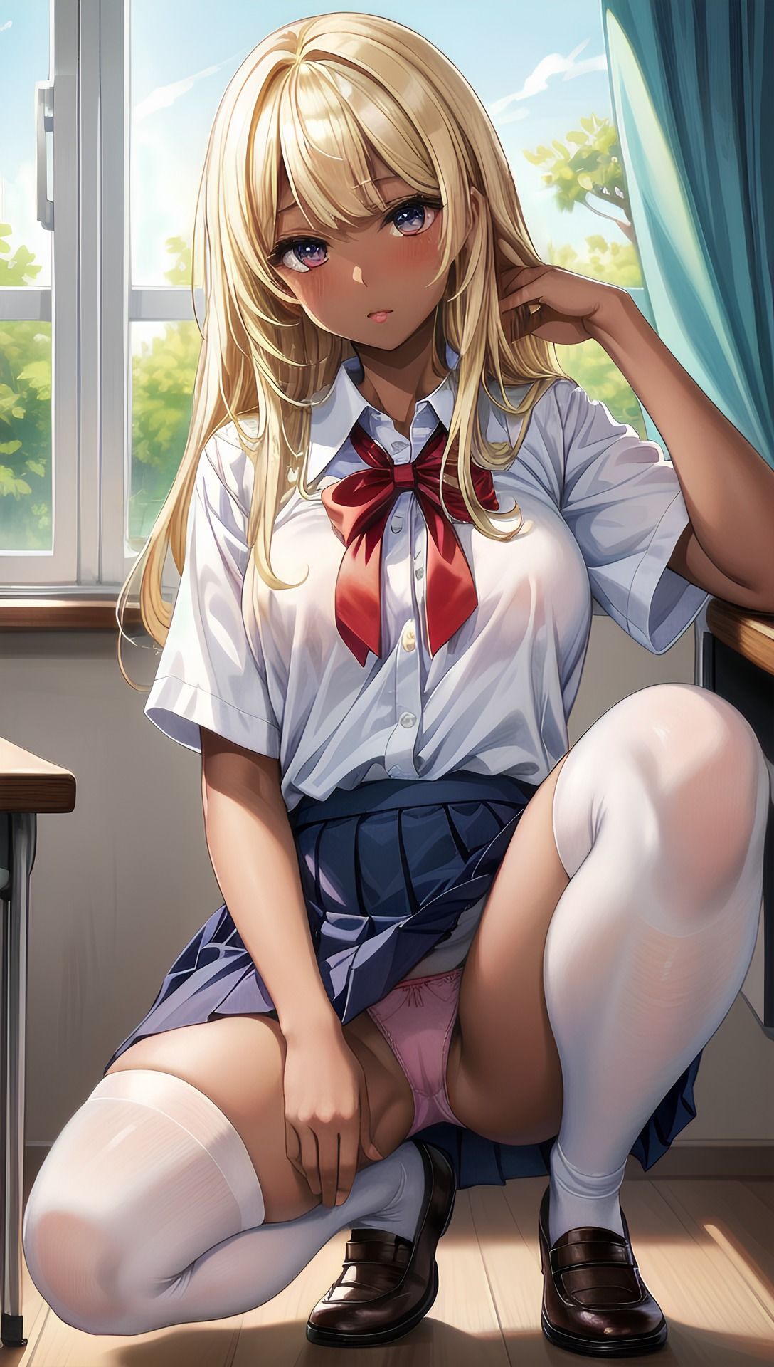 サンプル画像2:真面目な褐色金髪女子(べりーパイ) [d_430013]