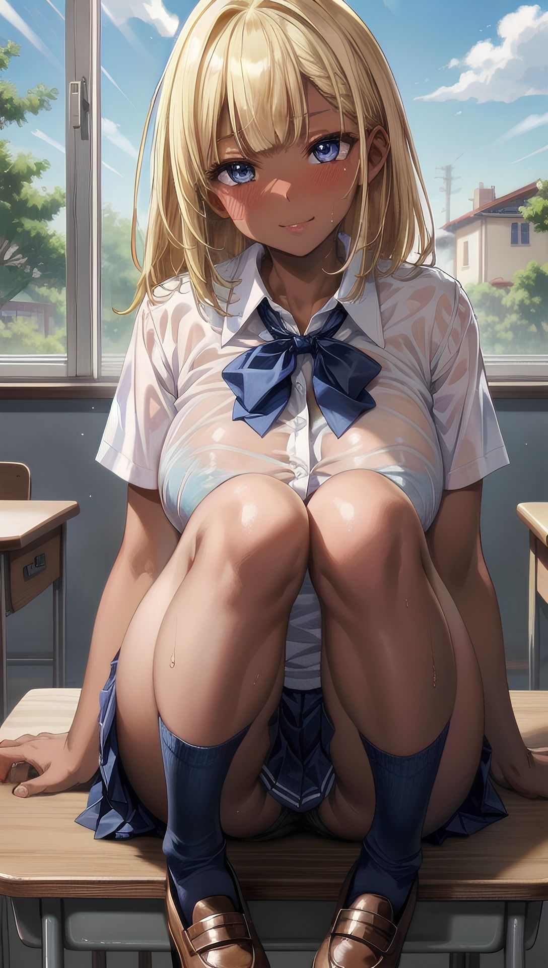 サンプル画像3:真面目な褐色金髪女子(べりーパイ) [d_430013]