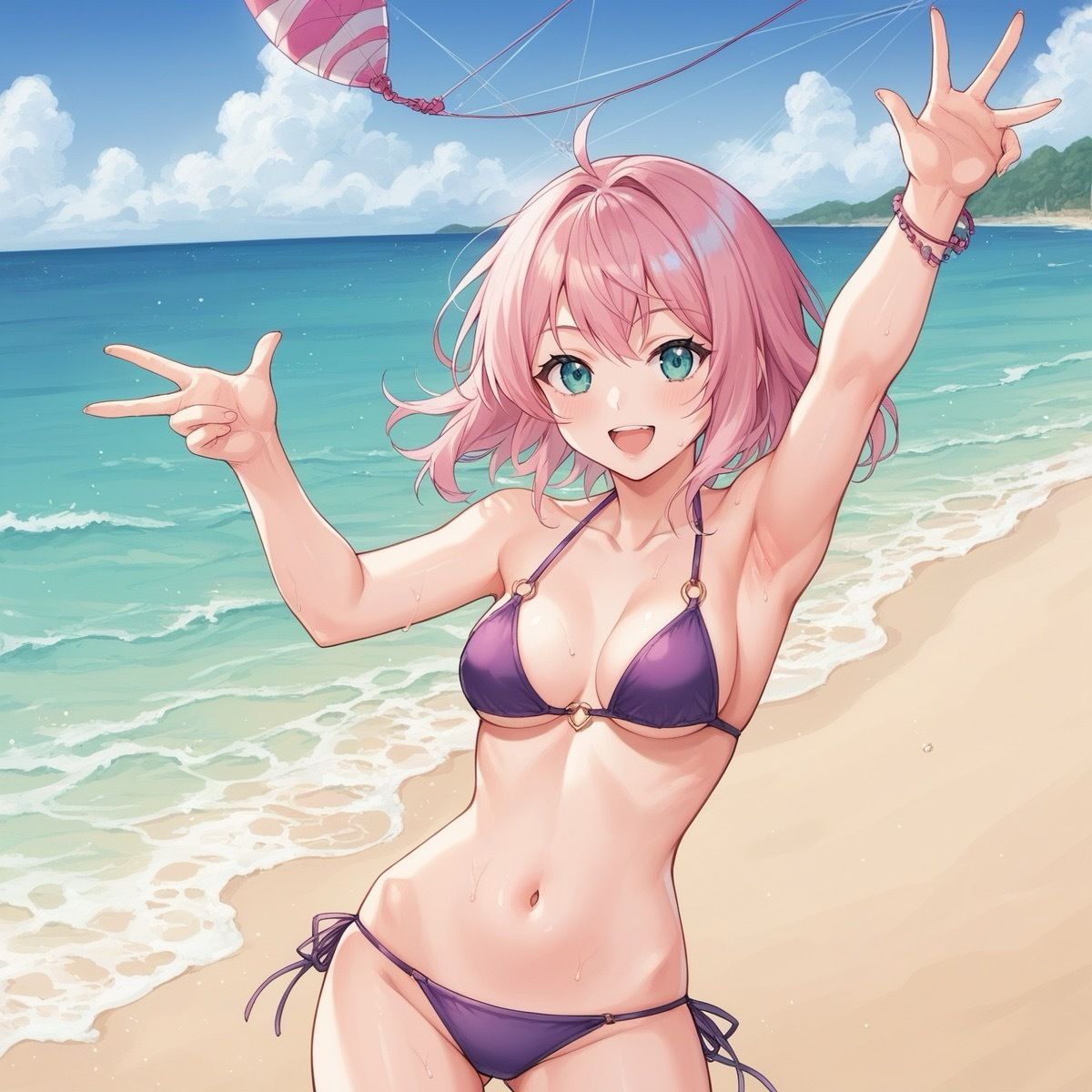 サンプル画像1:【誰もいない無人島】でアヘ顔中出しFACK(マングリ返し) [d_430054]