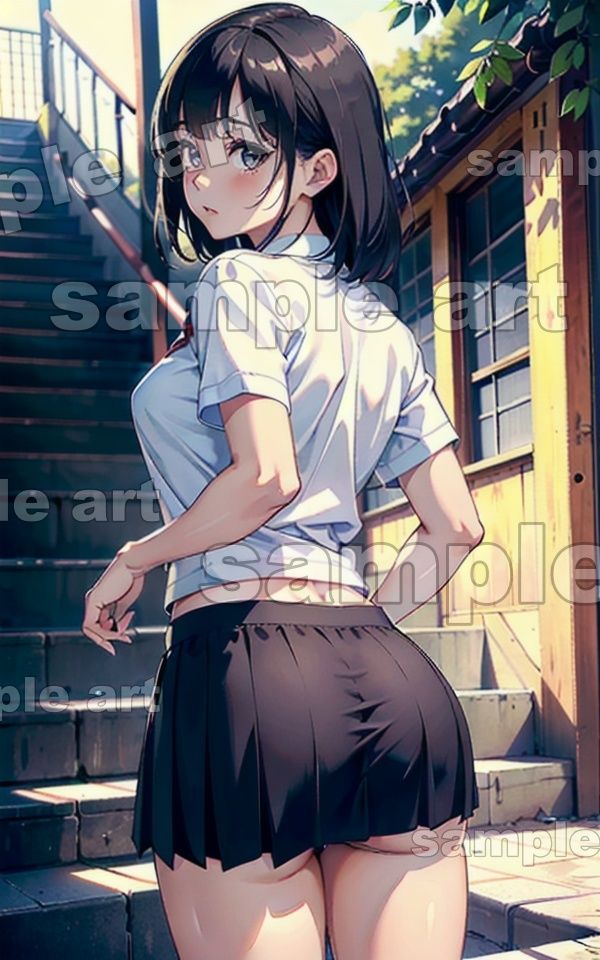 サンプル画像2:階段パンチラ〜JKの後ろ姿を毎日盗撮してたら・・可愛いパンツを見せてくれた〜(性欲モンスター企画) [d_430077]