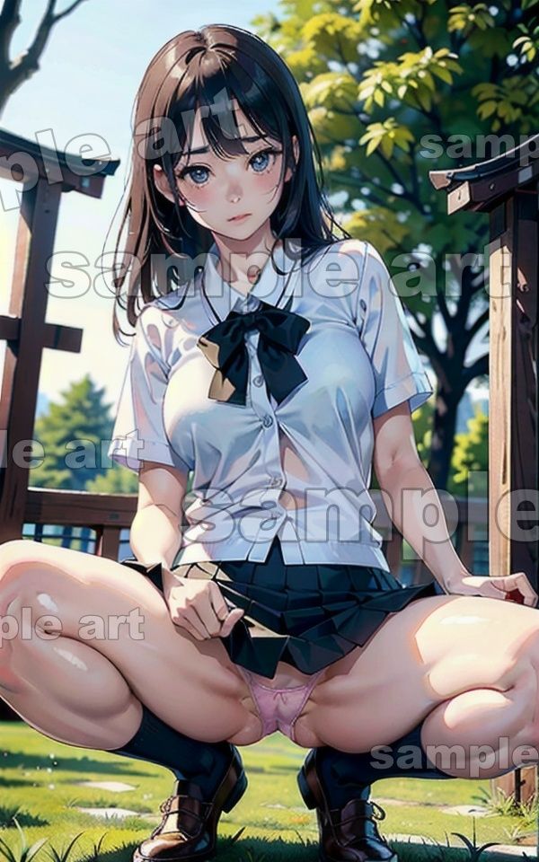 サンプル画像2:神社でパンチラ〜処女のパイパンまんこを神社でお小遣い稼ぎ〜制服姿のJKがパパ活(美少女戦隊神レンジャー) [d_430100]