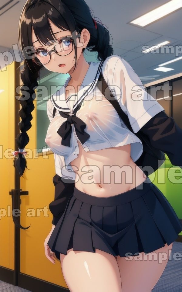 サンプル画像2:職業体験特集！インターンの童顔黒眼鏡のノーブラ集〜巨乳のGカップで職場の男子が勃起不可避〜(ANAZON企画) [d_430109]