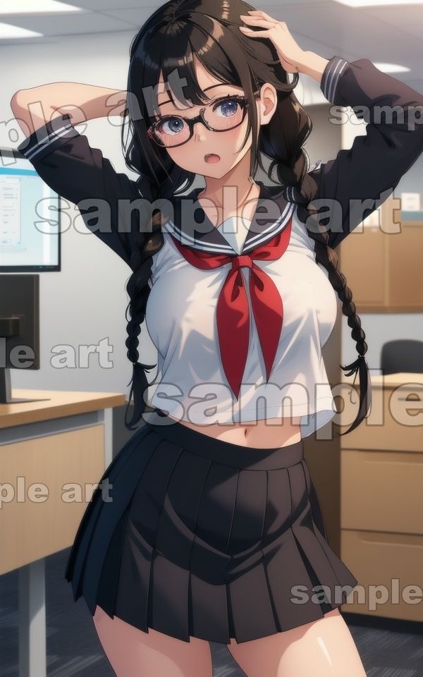 サンプル画像3:職業体験特集！インターンの童顔黒眼鏡のノーブラ集〜巨乳のGカップで職場の男子が勃起不可避〜(ANAZON企画) [d_430109]