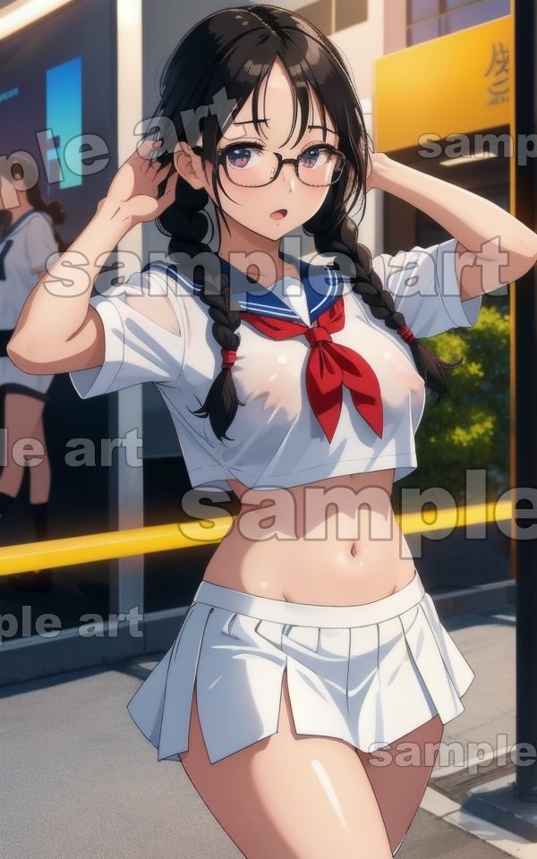 サンプル画像4:職業体験特集！インターンの童顔黒眼鏡のノーブラ集〜巨乳のGカップで職場の男子が勃起不可避〜(ANAZON企画) [d_430109]