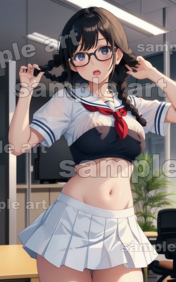 サンプル画像5:職業体験特集！インターンの童顔黒眼鏡のノーブラ集〜巨乳のGカップで職場の男子が勃起不可避〜(ANAZON企画) [d_430109]