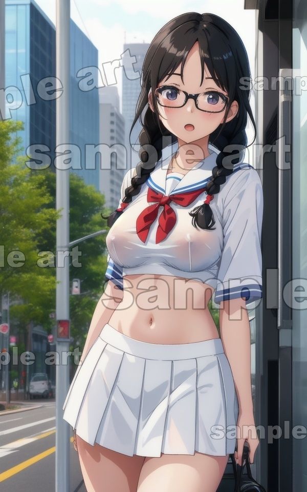 サンプル画像6:職業体験特集！インターンの童顔黒眼鏡のノーブラ集〜巨乳のGカップで職場の男子が勃起不可避〜(ANAZON企画) [d_430109]