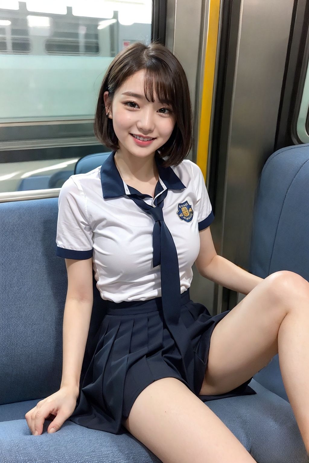 サンプル画像1:【PC用★高画質】電車の向かい席24〜ショートカット(★マイナーフェチ★の殿堂) [d_430255]