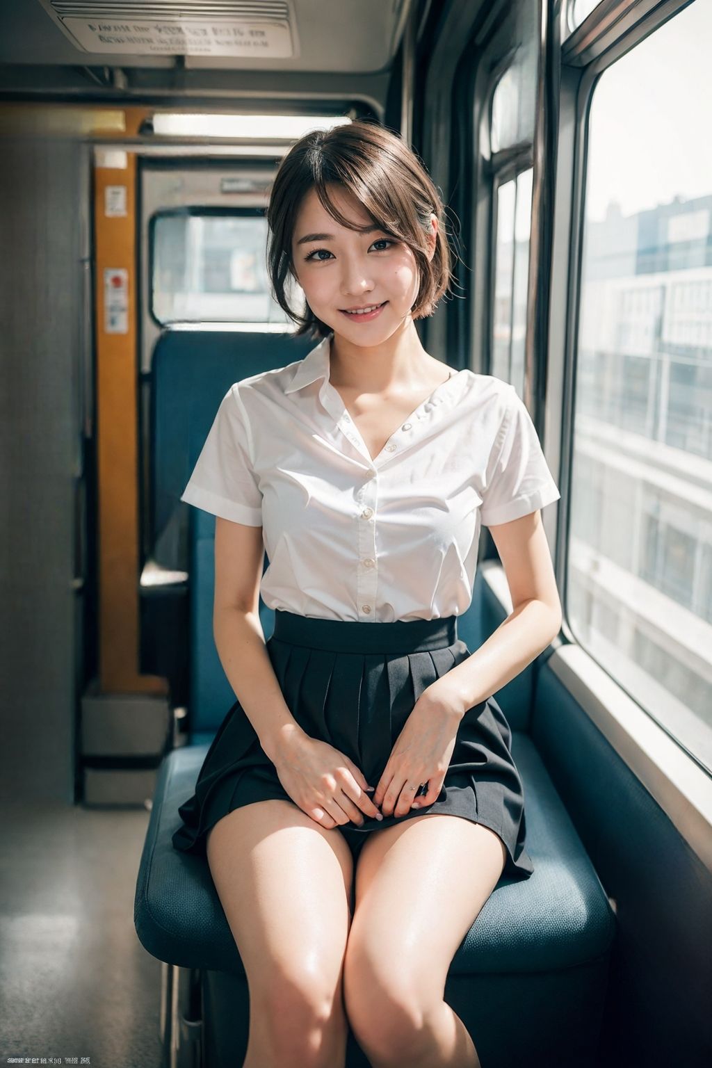 サンプル画像2:【PC用★高画質】電車の向かい席24〜ショートカット(★マイナーフェチ★の殿堂) [d_430255]