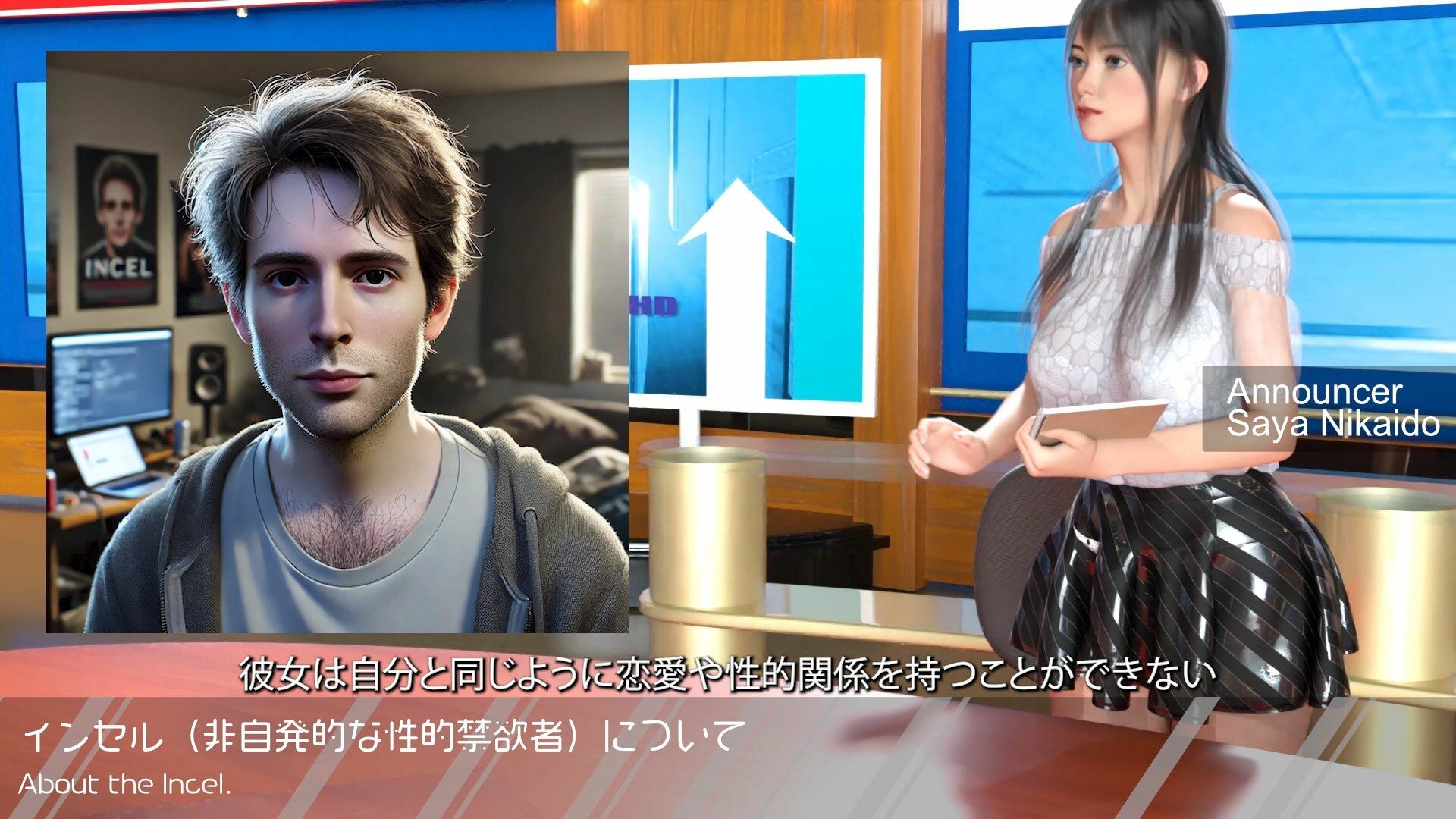 【△100】Let’s Speak English！！二階堂沙耶アナウンサーの変態ニュースジャパン（Hentai News Japan）＃006-J日本語版［Incelインセル（非自発的な性的禁欲者）について］の画像3