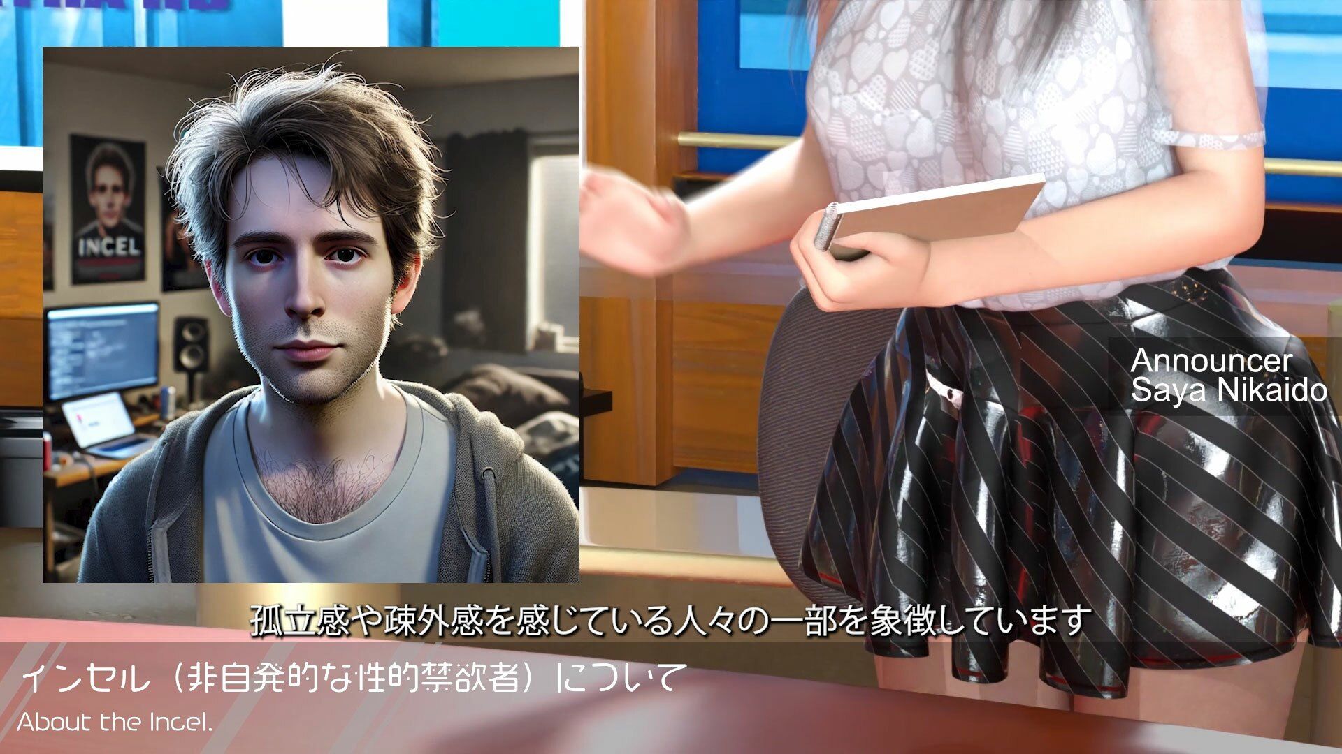 【△100】Let’s Speak English！！二階堂沙耶アナウンサーの変態ニュースジャパン（Hentai News Japan）＃006-J日本語版［Incelインセル（非自発的な性的禁欲者）について］の画像4