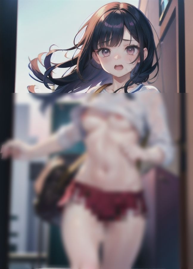 サンプル画像5:急がないと遅刻しちゃう！「今日は期末テストなのにやばい！色々忘れてきちゃった！」(ねるねる寝るね) [d_430409]