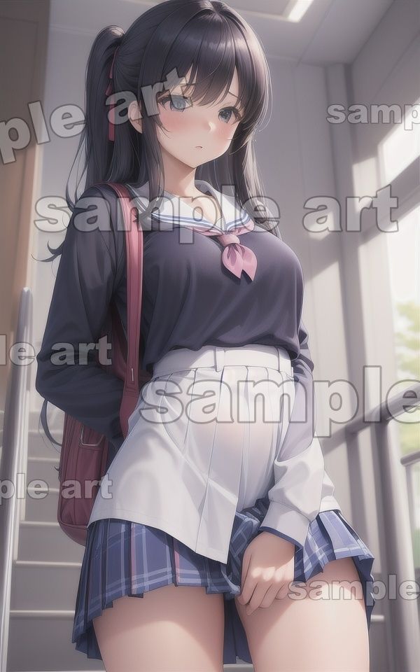 サンプル画像5:セーラー服特集！JKが階段でミニスカートからパンチラ！恥じらいの183枚を収録(童顔巨乳ゴリラ) [d_430500]