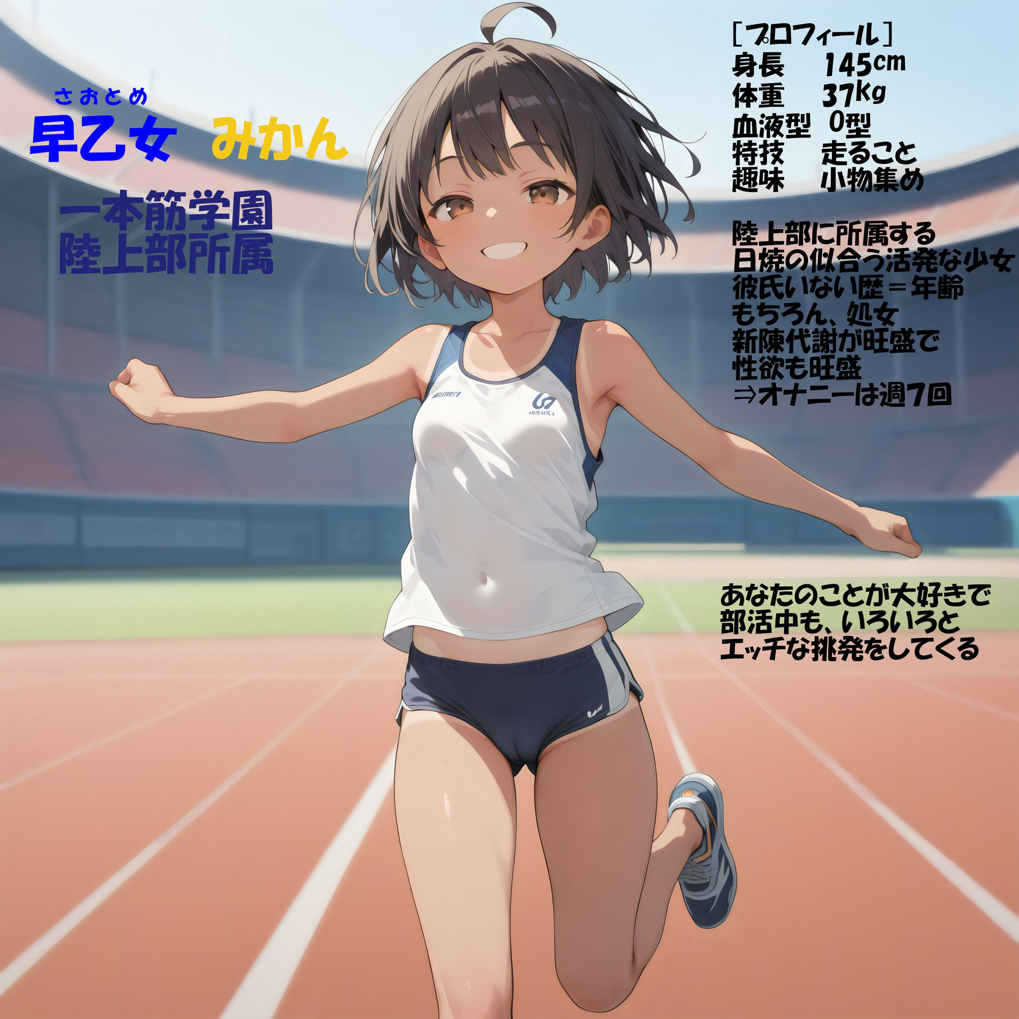 サンプル画像2:あなたのことが大好きな 陸上部のおんなのこ すじまんこシリーズ(一本すじ) [d_430613]