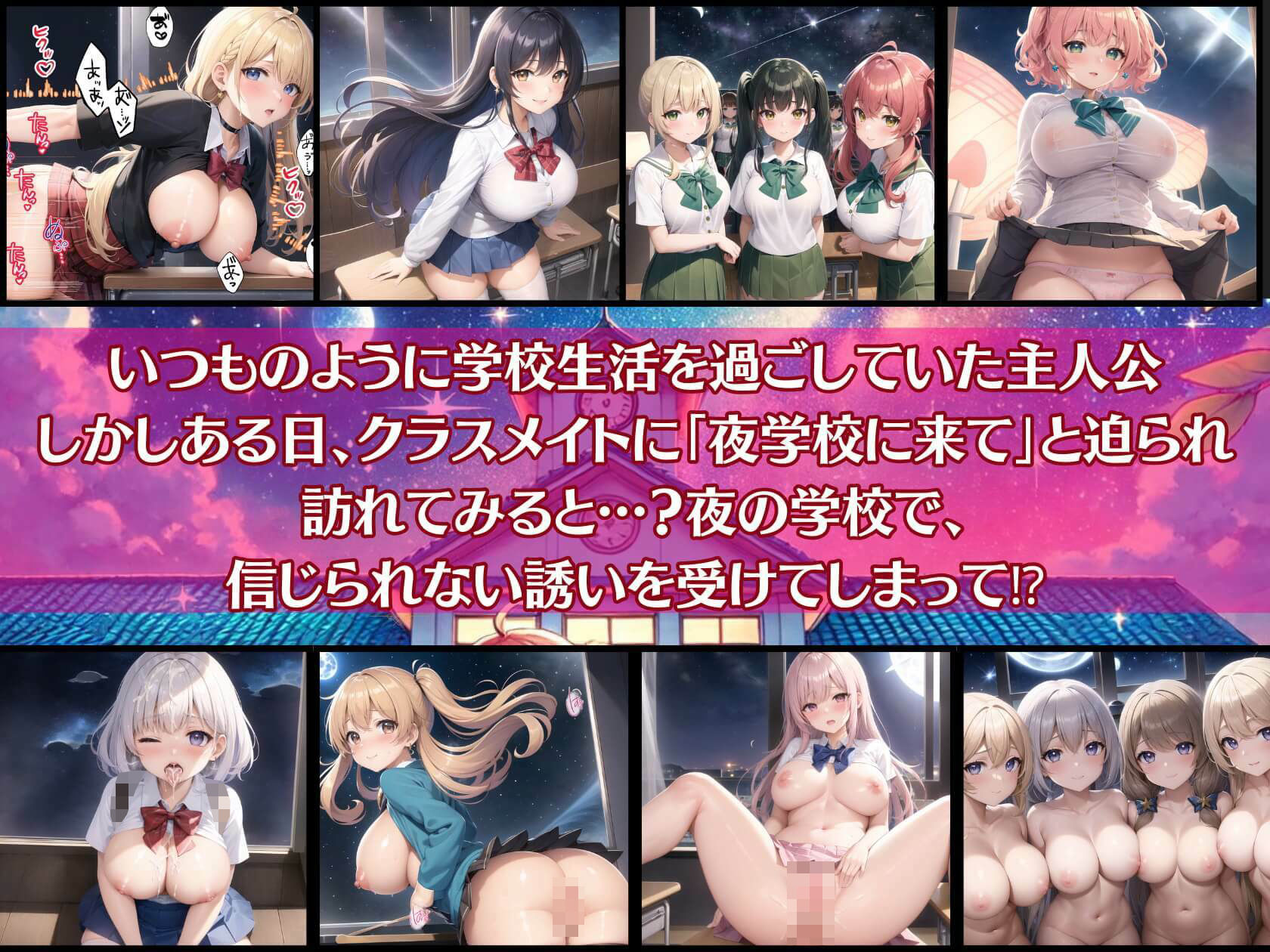 サンプル画像1:夜間学校ハーレム2【超ボリューム500枚収録・嬉しい台詞付きも10枚収録】(虚構クラブ) [d_430772]