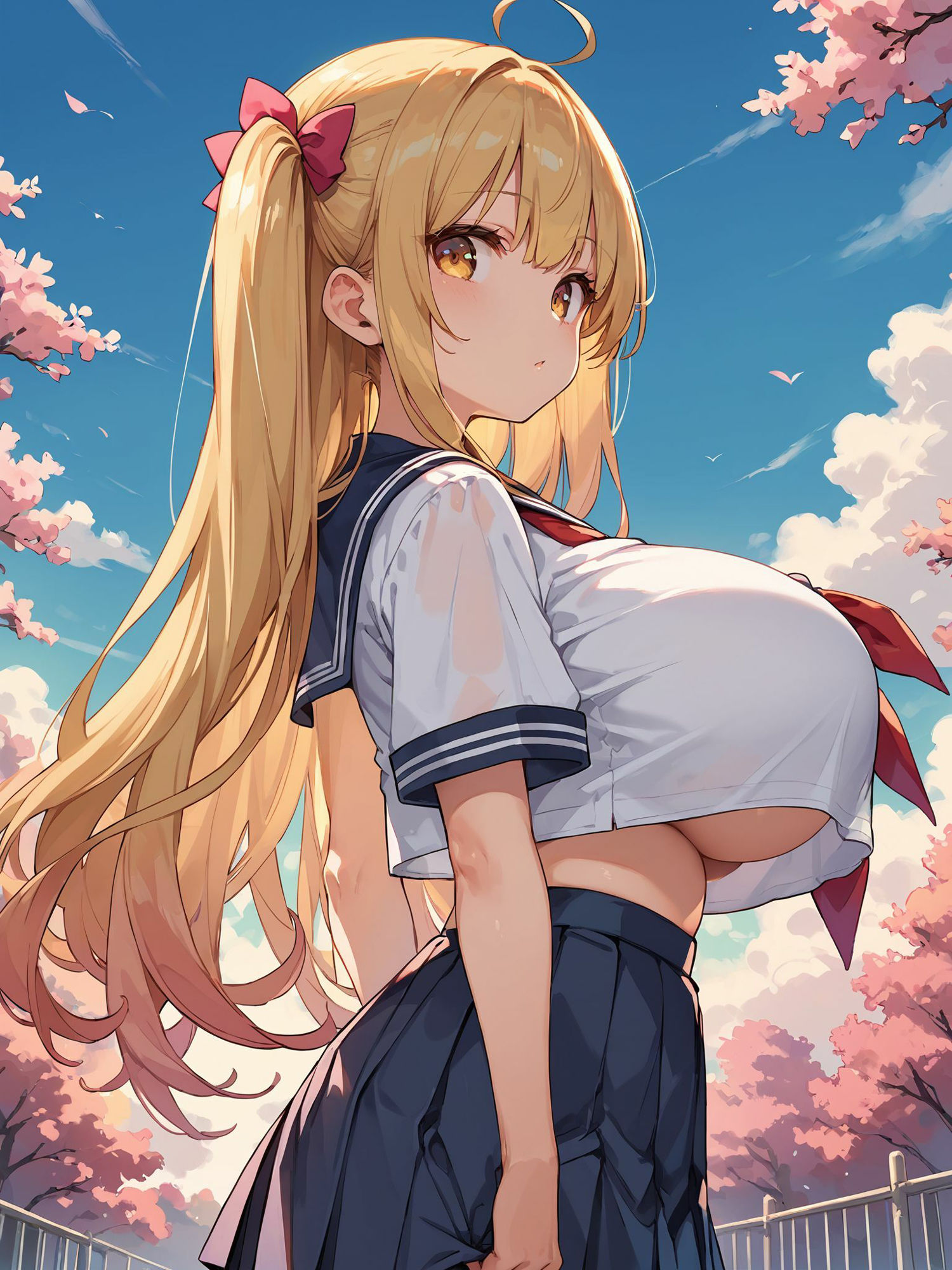 サンプル画像2:巨乳セーラー服少女との放課後の記録(zangechan) [d_431014]