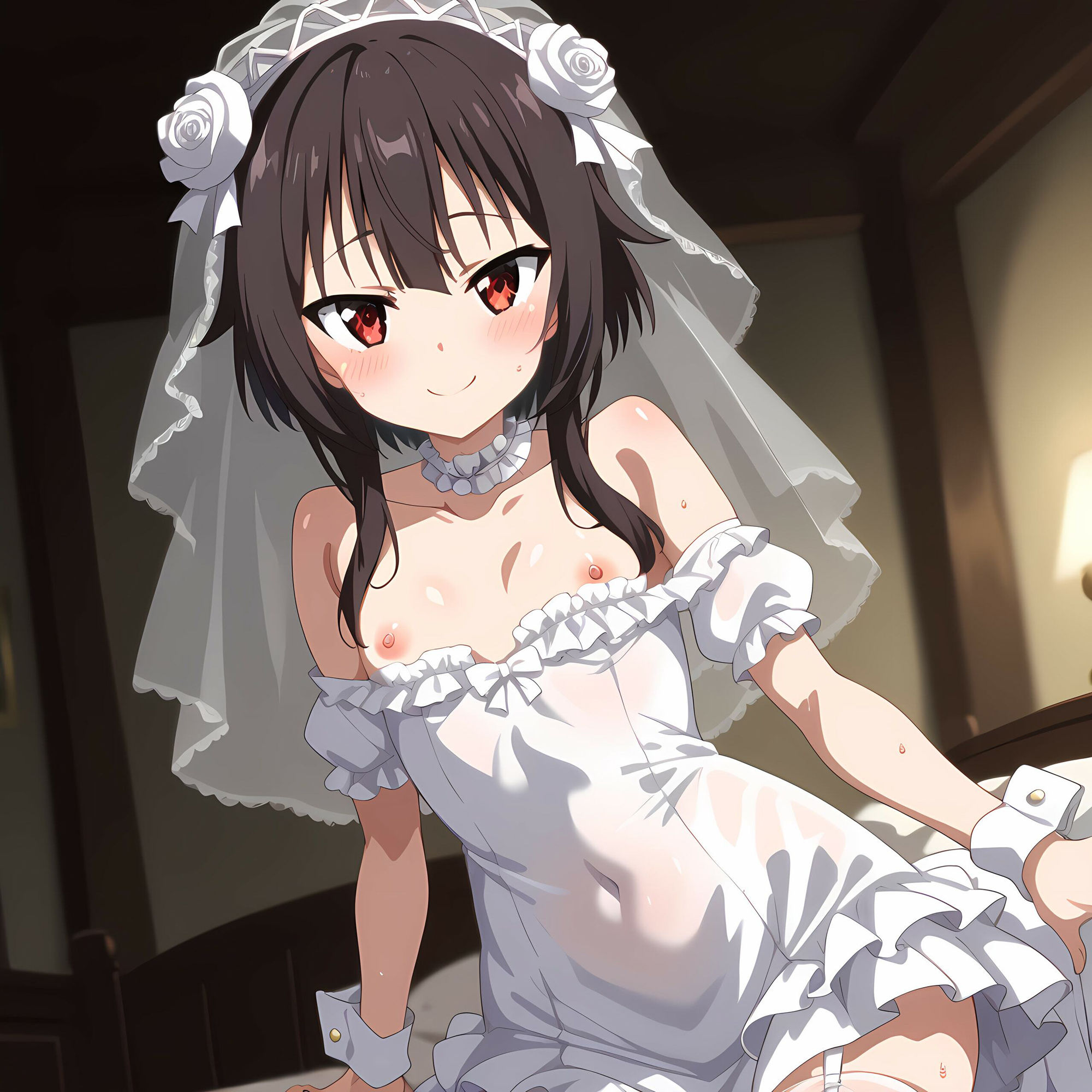 サンプル画像1:この素晴らしい肉欲に祝福を！〜第二章 3話目 めぐ◯ん花嫁ラブラブ孕ませTRUE END〜(haku) [d_431283]