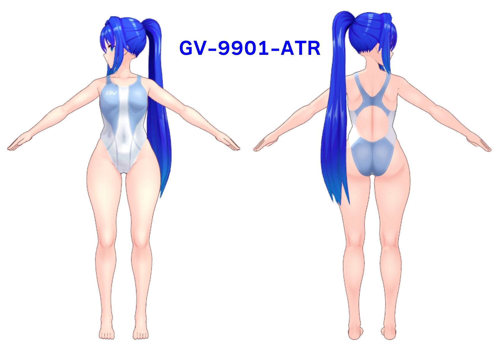 サンプル画像6:【神薙木薺MMDモデル用】競泳水着テクスチャ画像（フルパッケージ版）(トリ伯爵) [d_431621]