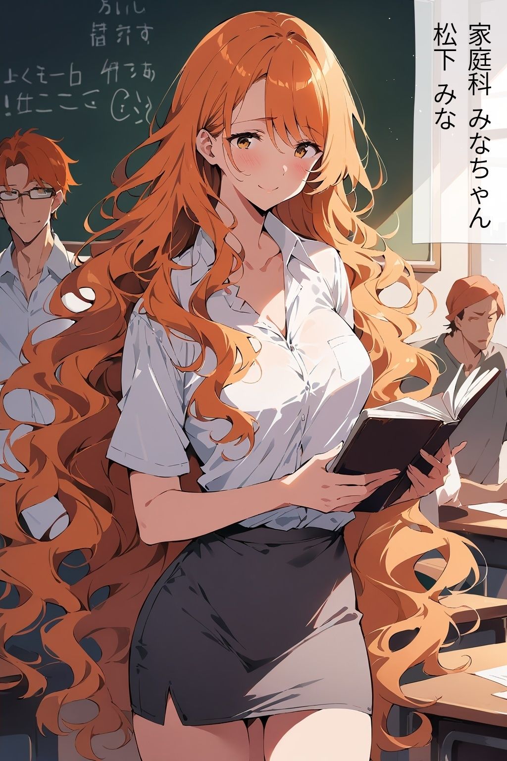 サンプル画像5:60キャラ タイトスカート女教師 即オチ2コマ(事務びーむ) [d_432491]