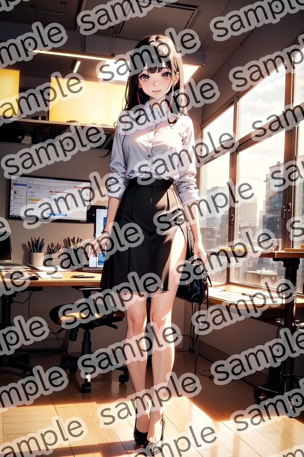 サンプル画像6:生足ミニスカートで出社するOL vol.1(あらぶるま18＋（二次元）) [d_432514]