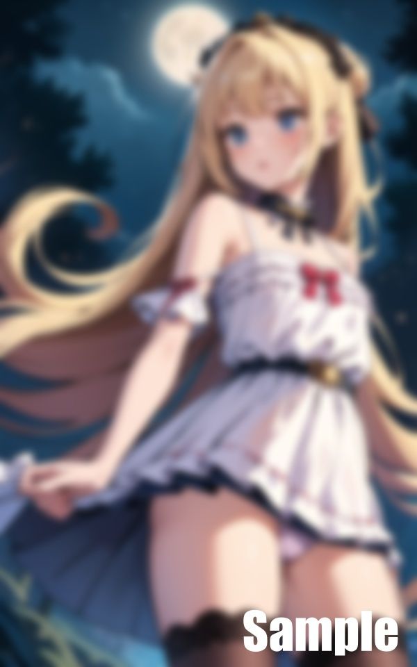 サンプル画像1:月夜の美少女(ぞっとん) [d_432643]